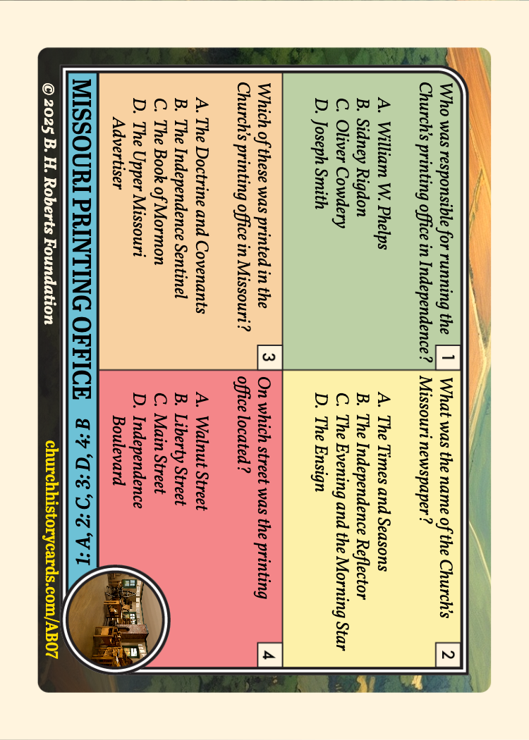 Back of card
