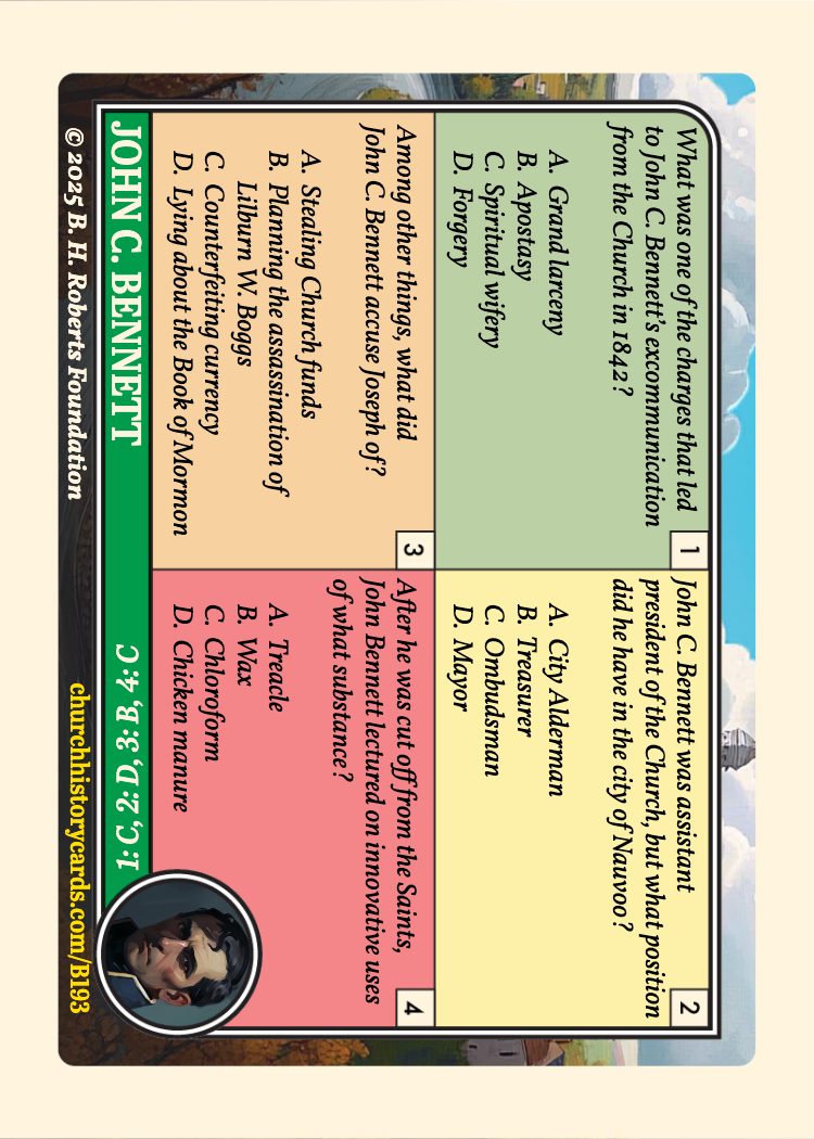Back of card