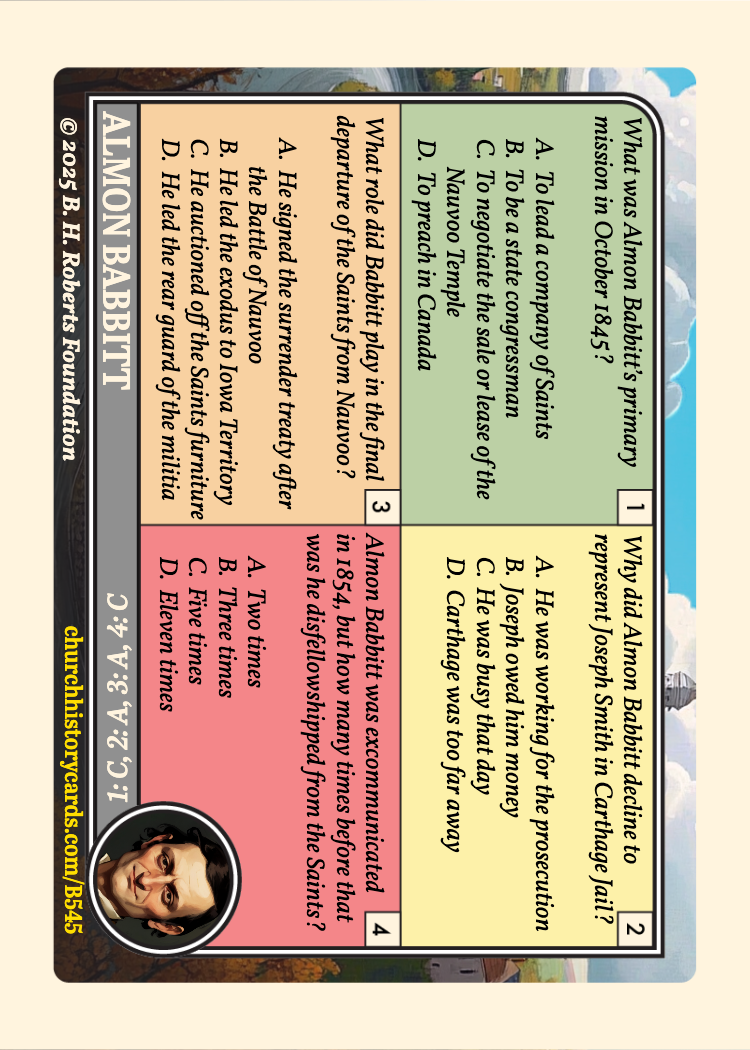 Back of card